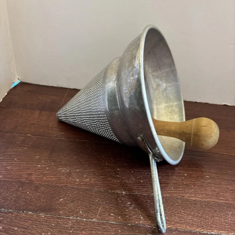 vintage canning screen funnel With Wooden‎ Masher